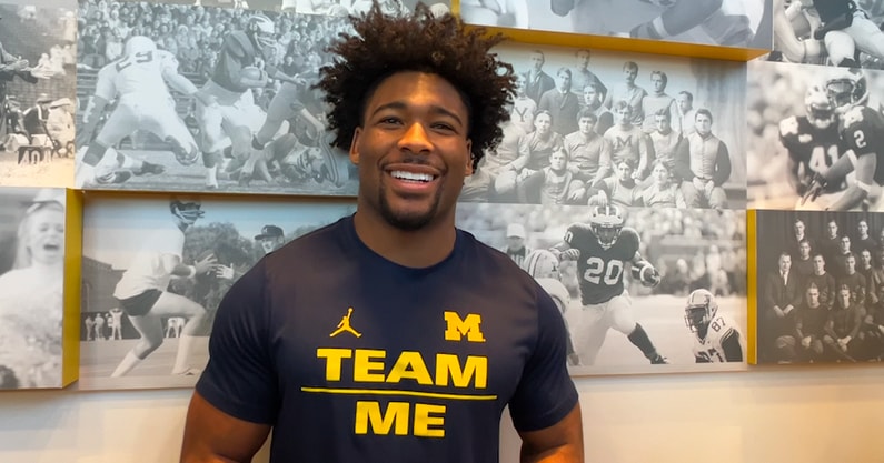 Michigan Wolverines football running back Justice Haynes transferred in from Alabama. (Photo by Clayton Sayfie / TheWolverine.com)